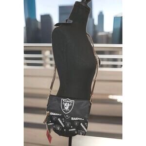 NWT! Las Vegas Raiders NFL Printed Foldover Crossbody Wristlet Handbag 8.5x7